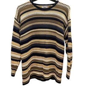 Vintage Cape Isle Knitters Striped Sweaters Size M
